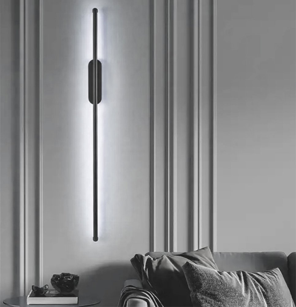 LED Light Wall Lamp Minimalist Sconce, 100cm, 6000K, Black (2)