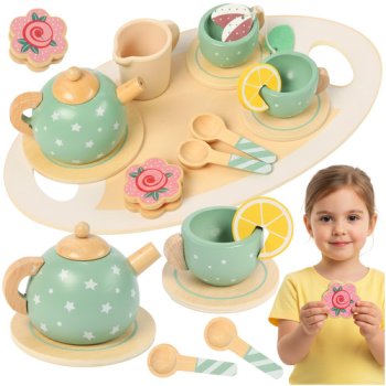 Kruzzel Wooden Tea Party Set for Kids 26393, Green