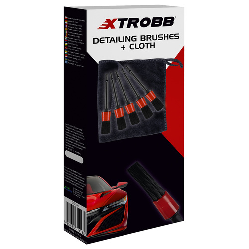 Car Detailing Brush Set with Microfiber Cloth Xtrobb 21449, 5 Pcs (0)