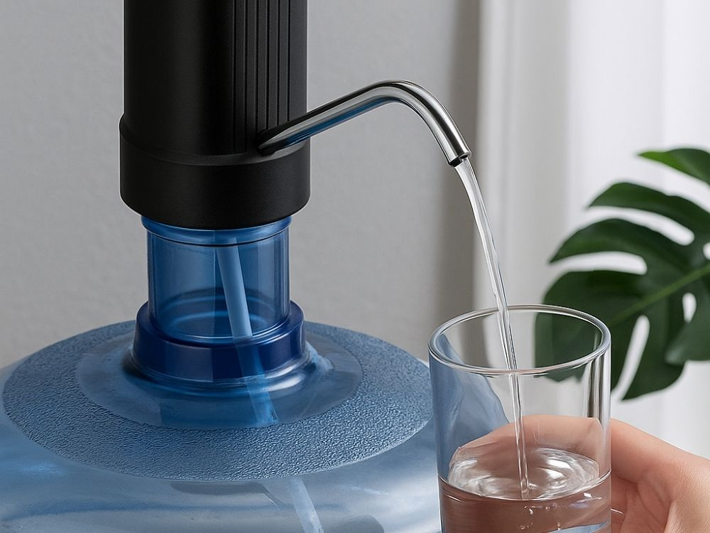 Electric Water Dispenser Pump for 5 Gallon Bottles, Rechargeable, Black (1)