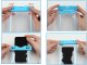 Waterproof phone case for pool, beach, kayak, up to 6.5”, blue