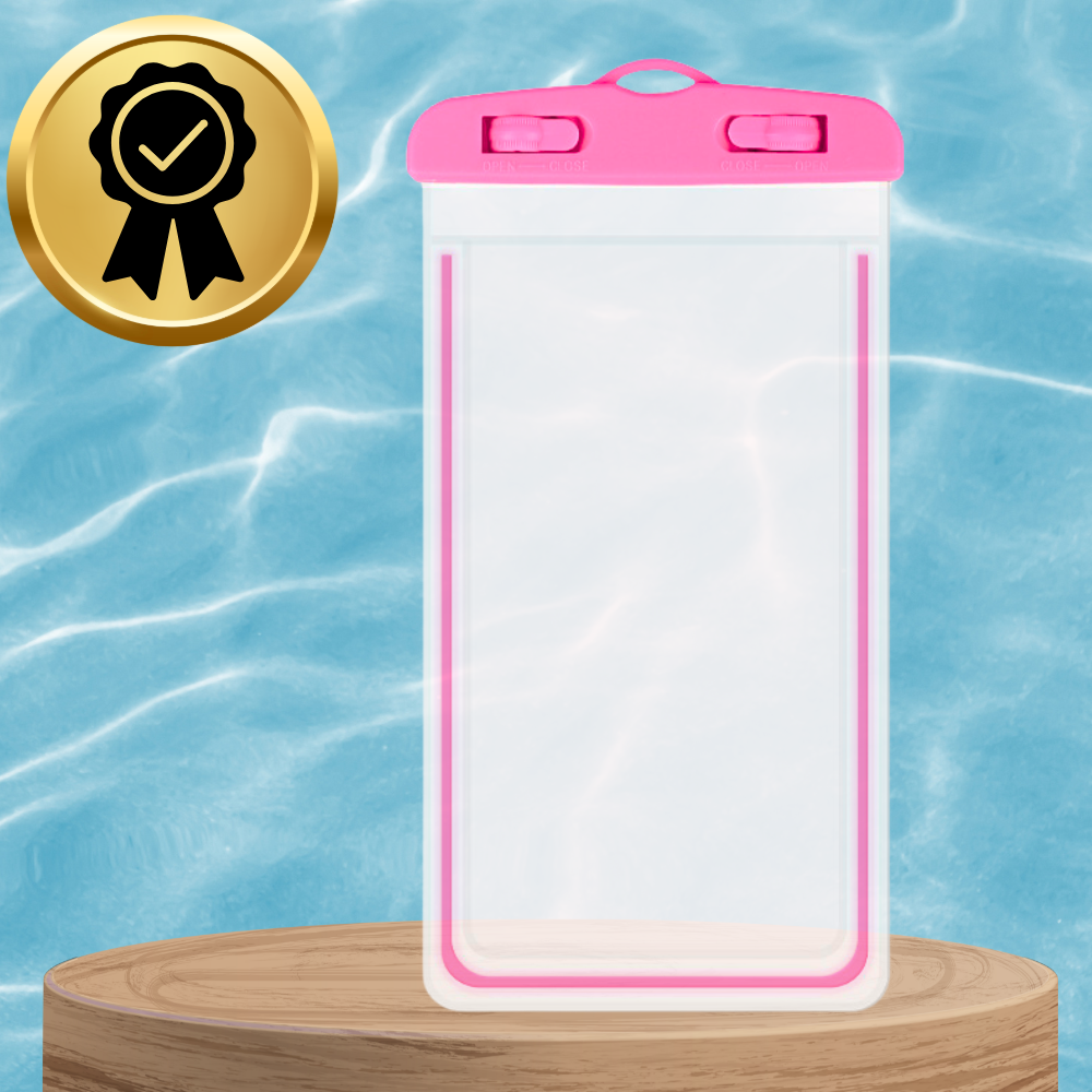 Fluorescent Pink Waterproof Phone Case (1)