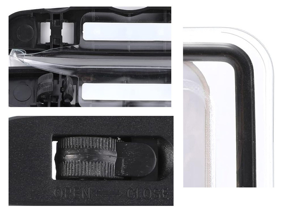 Waterproof phone case for pool, beach, kayak, up to 6.5”, black (1)