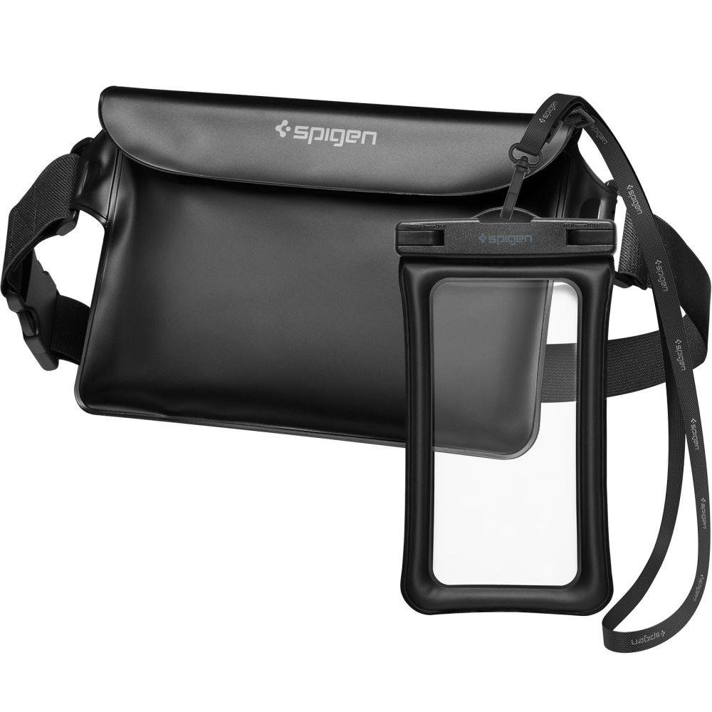 Spigen A621 Universal Waterproof Phone Case and Waist Crossbody Bag, Black (3)