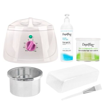 Professional Waxing Kit with Heater and Azulene Wax Depilflax