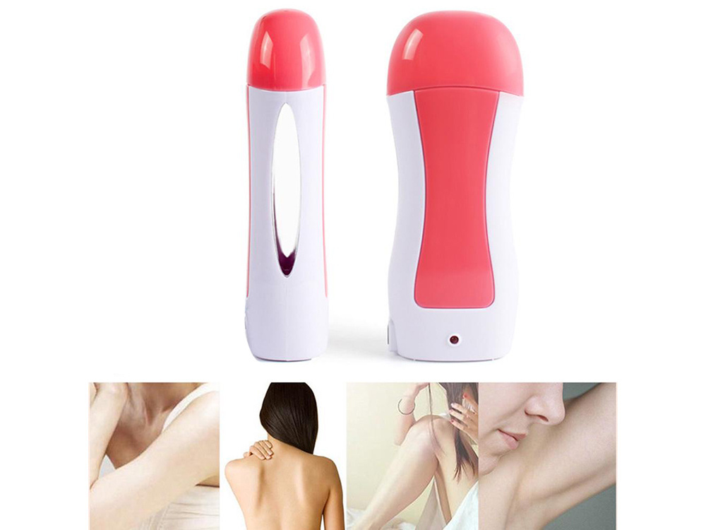 Roll On Waxing Kit with Wax Warmer, Cartridge and Strips, Pink and White (0)