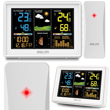 BALDR Weather Station with Display BD-907, White – Digital Home Monitor