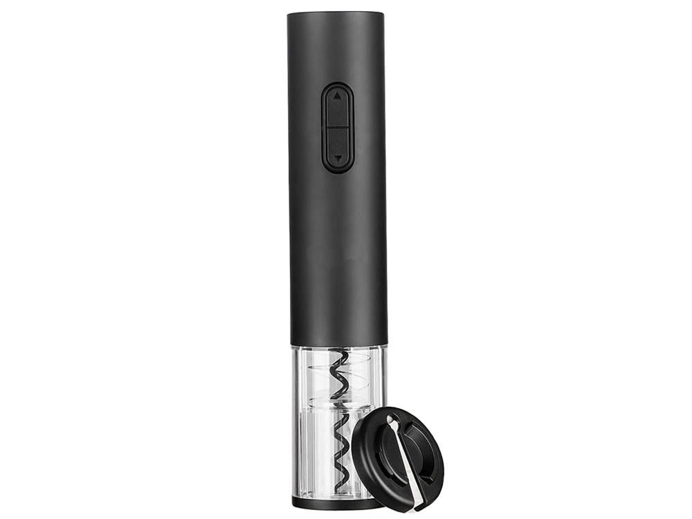 Electric Automatic Corkscrew with Foil Cutter / Wine Opener Accessory Set, Black (1)