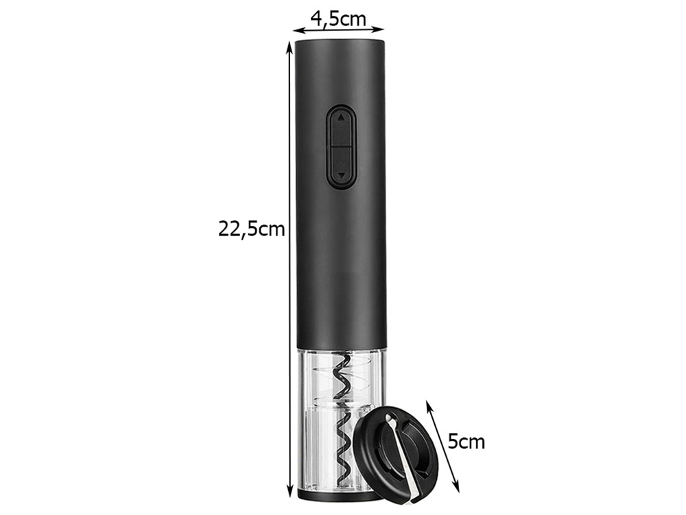 Electric Automatic Corkscrew with Foil Cutter / Wine Opener Accessory Set, Black (5)