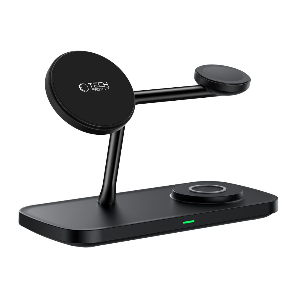 Tech-Protect QI15W-A45 3in1 Wireless Charger with MagSafe Apple Devices - Black (1)