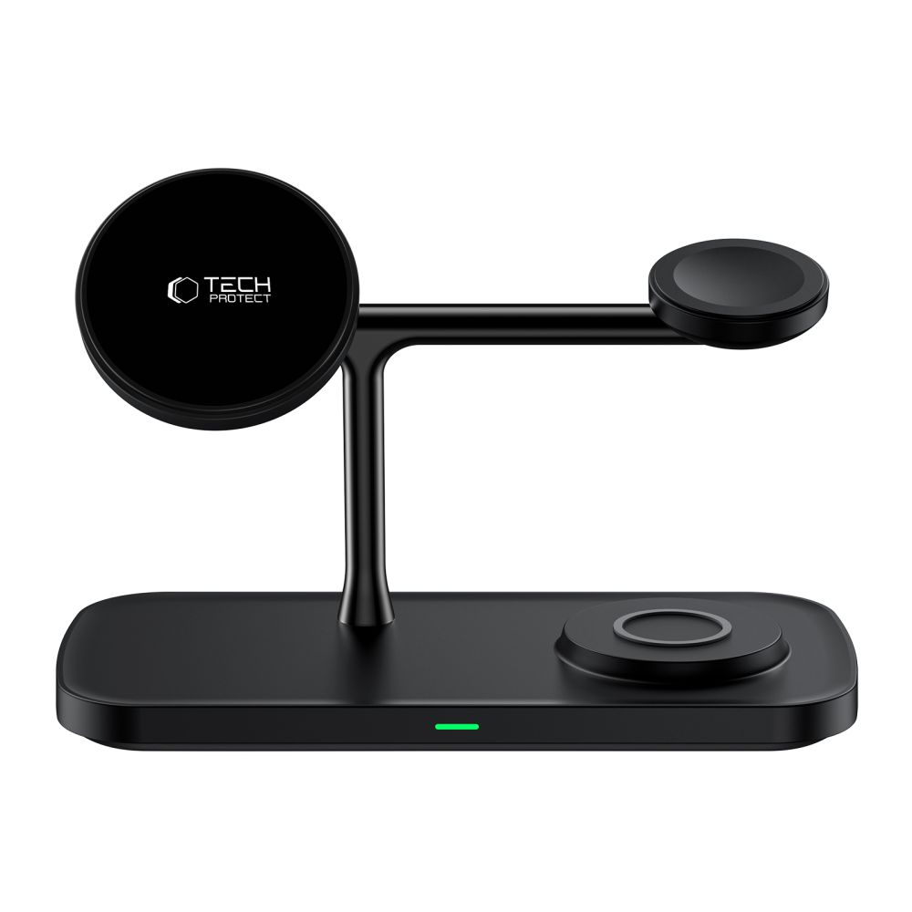 Tech-Protect QI15W-A45 3in1 Wireless Charger with MagSafe Apple Devices - Black (2)