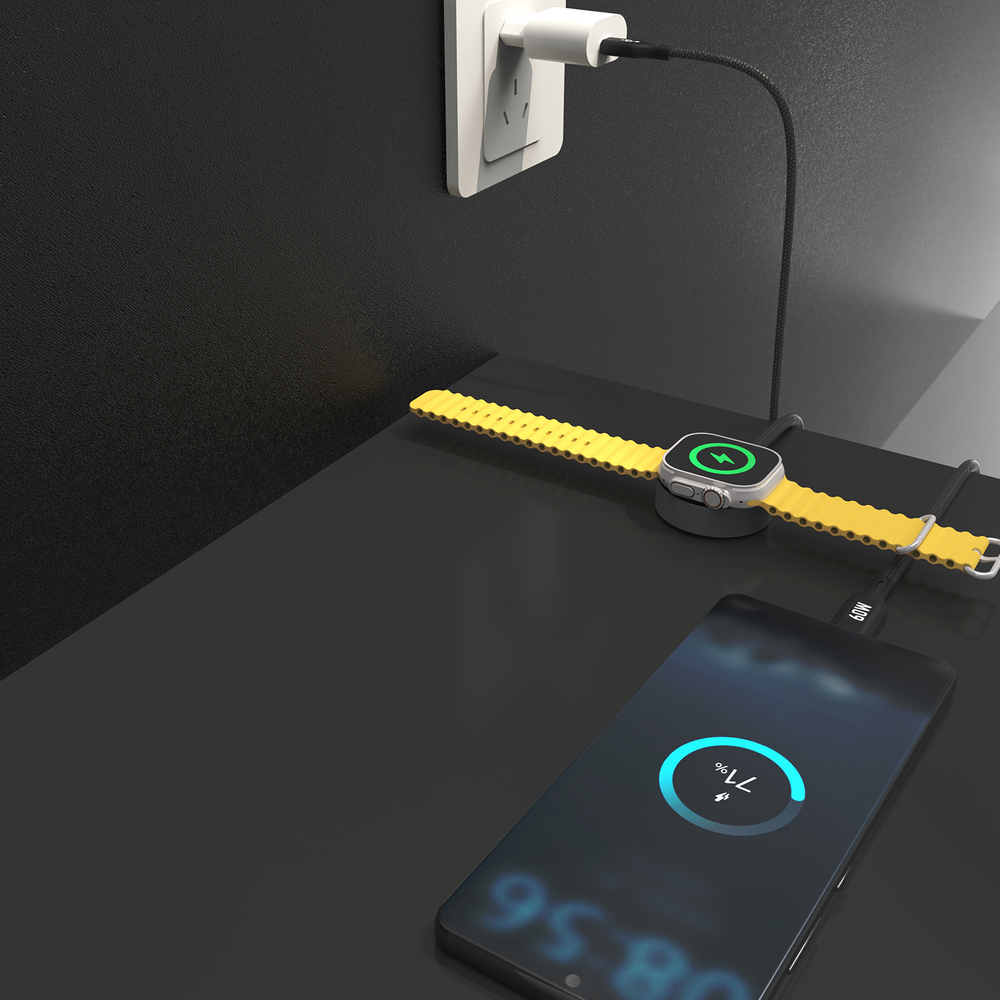 Dudao A12MaxC PD60W 2-in-1 Charger Apple Watch / USB-C - Black (3)