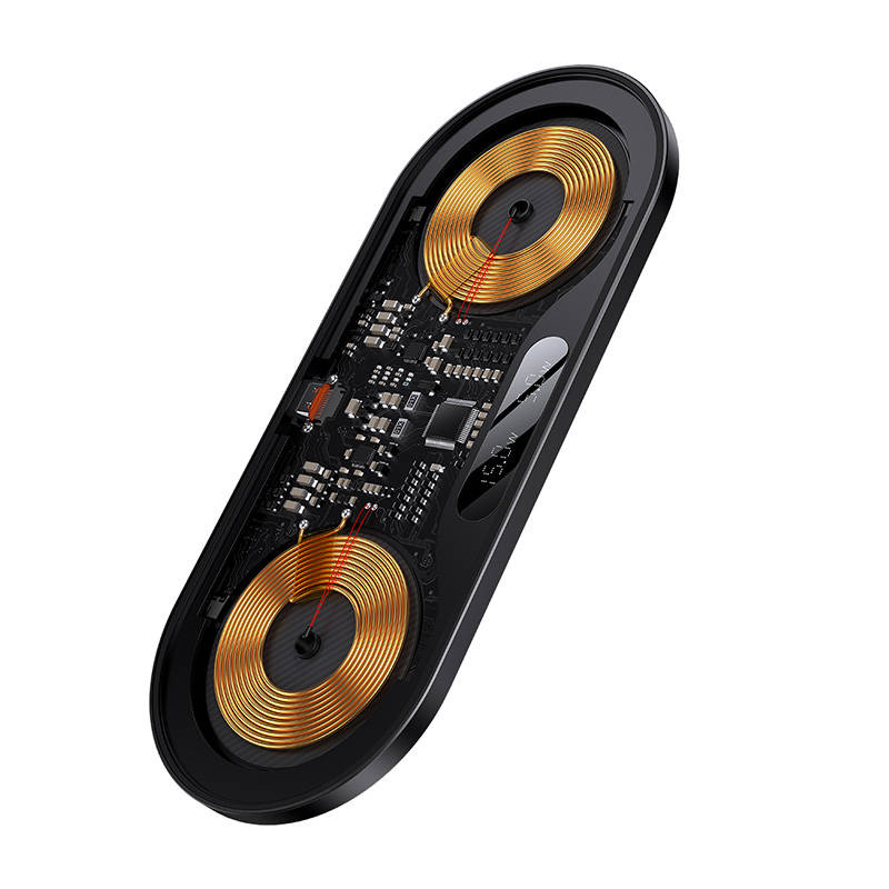 Baseus Digital LED Display Dual Qi wireless charger, 20W (3)