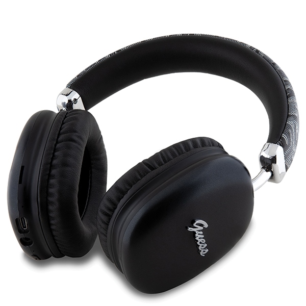 Guess GCube Metallic Script Logo Headphones - Black (0)