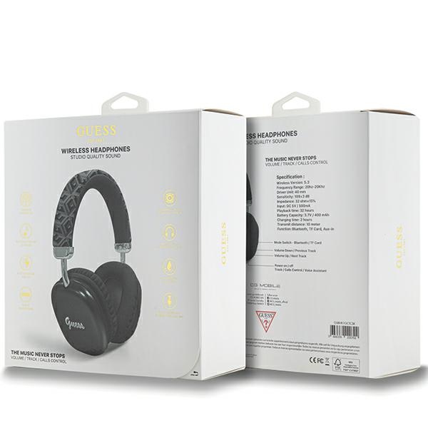 Guess GCube Metallic Script Logo Headphones - Black (2)
