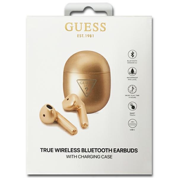 Guess GUTWST82TRD TWS Bluetooth headphones + gold/gold Triangle Logo docking station (1)