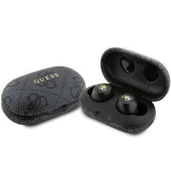 Guess 4G Metal TWS Headphones with ENC Charging Station - Black
