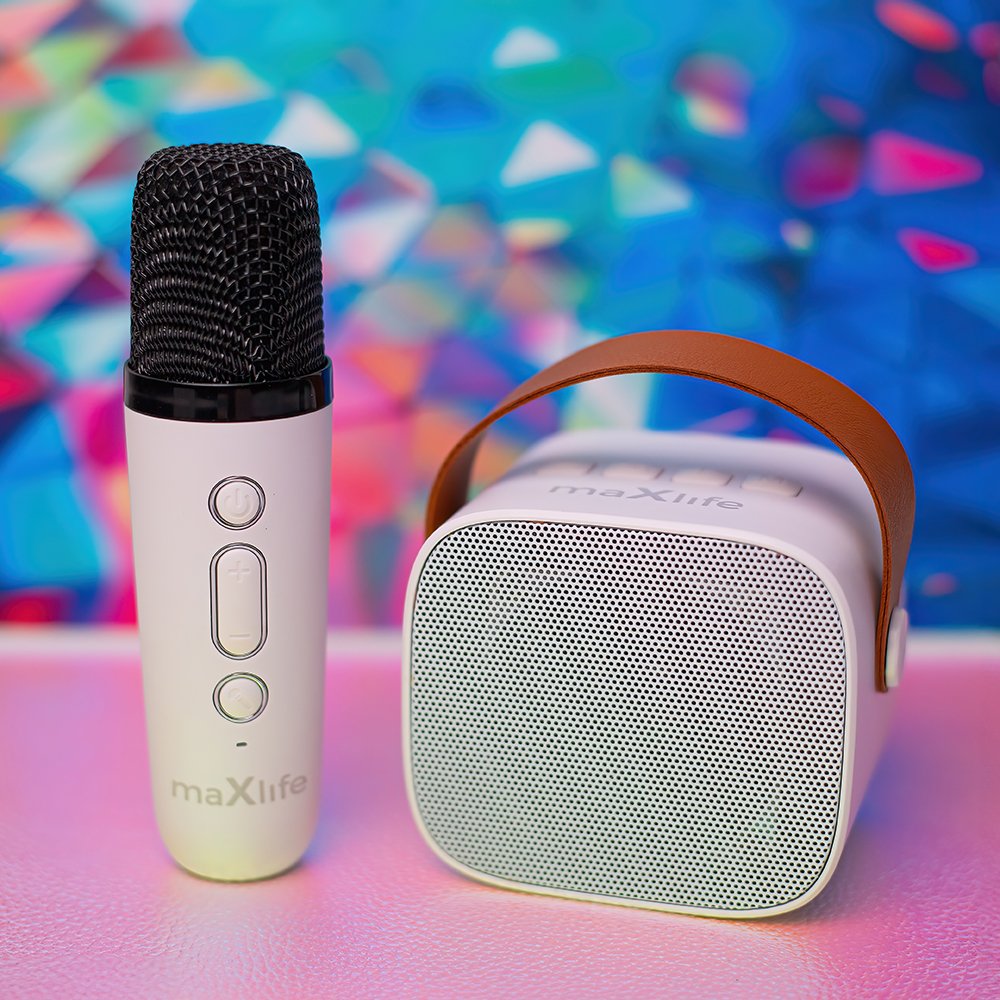 Maxlife MXKS-100 Karaoke Set Microphone + Wireless Bluetooth Speaker, White (0)