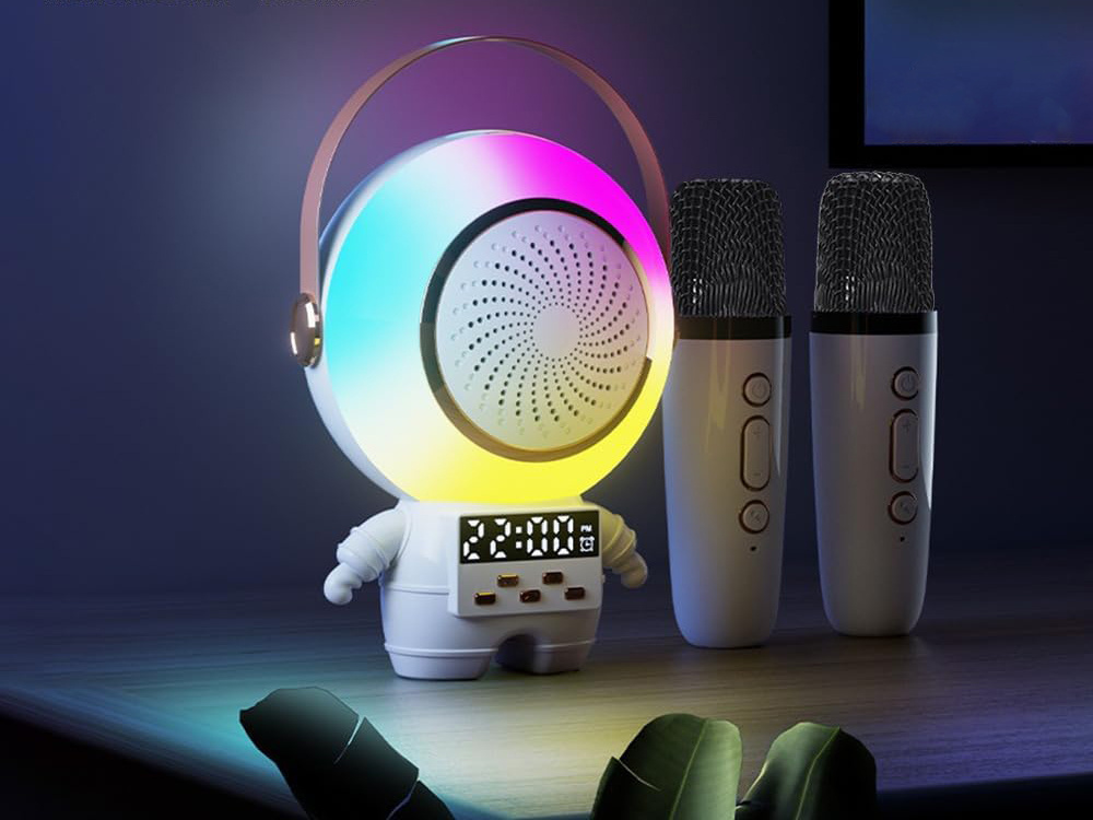Portable Karaoke Machine with 2 Wireless Microphones and Bluetooth Speaker (1)