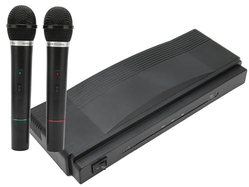 Karaoke Set 2x Wireless Microphones + Station (8)