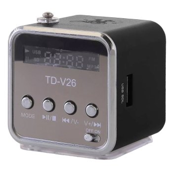 Wireless Bluetooth Speaker with FM Radio, USB, microSD, and Rechargeable Battery, Black