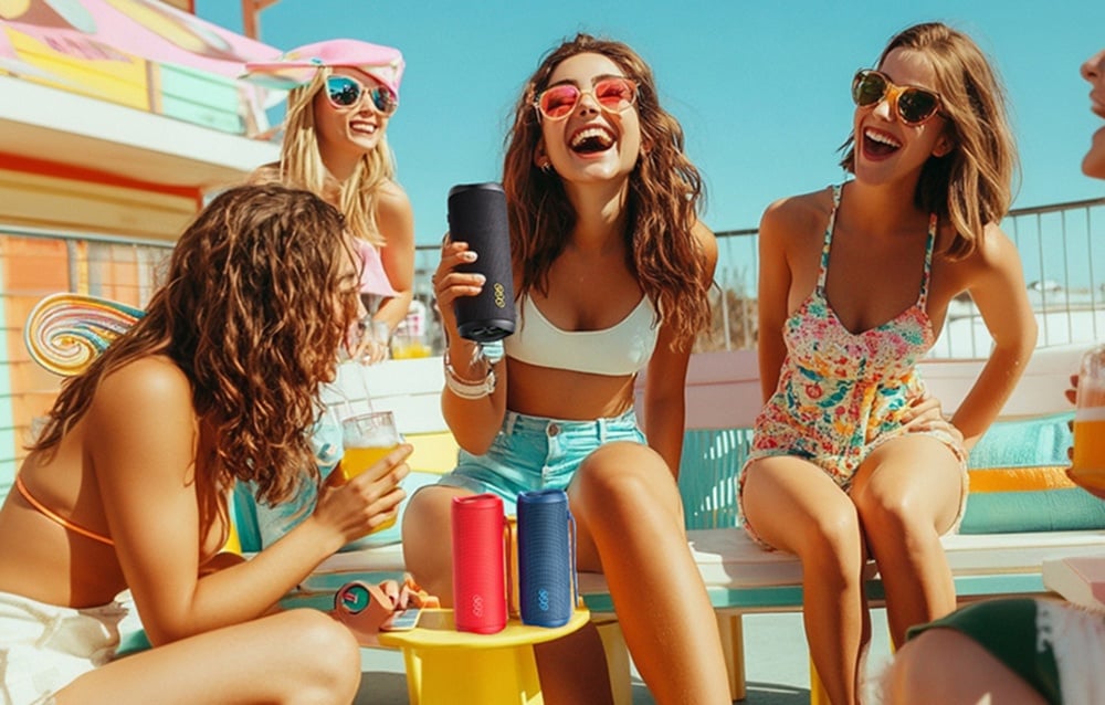 Portable Bluetooth Speaker QCY SP7 40W IPX7 Red (3)