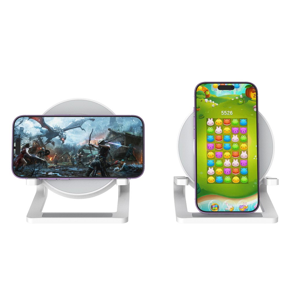 Devia I-M3 3-in-1 Bluetooth Speaker with 15W Wireless Charger and RGB Lamp, White (2)