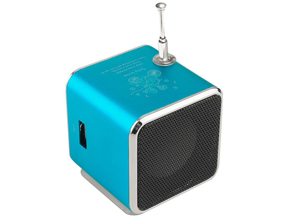 Wireless Bluetooth Speaker with FM Radio, USB, microSD, and Rechargeable Battery, Blue (7)