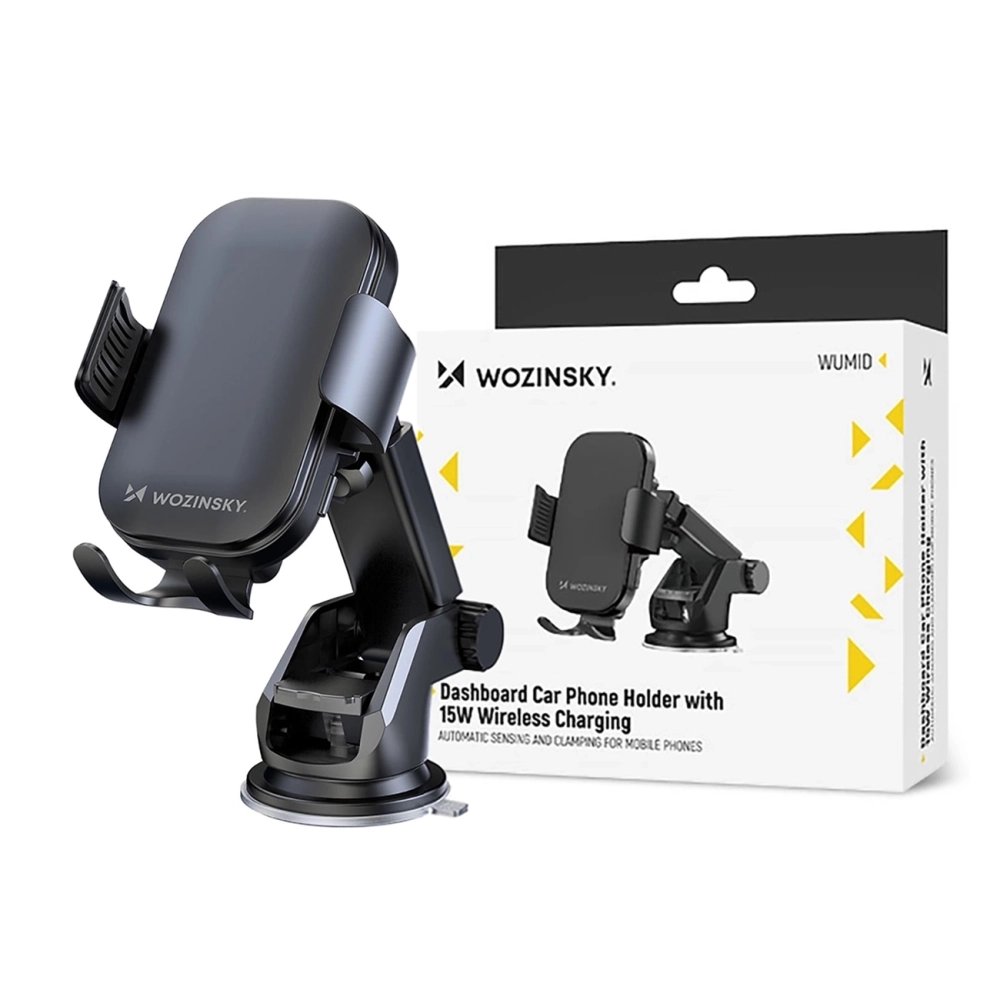 Wozinsky WUMID Car Dashboard Phone Holder with 15W Inductive Charger - Black (2)