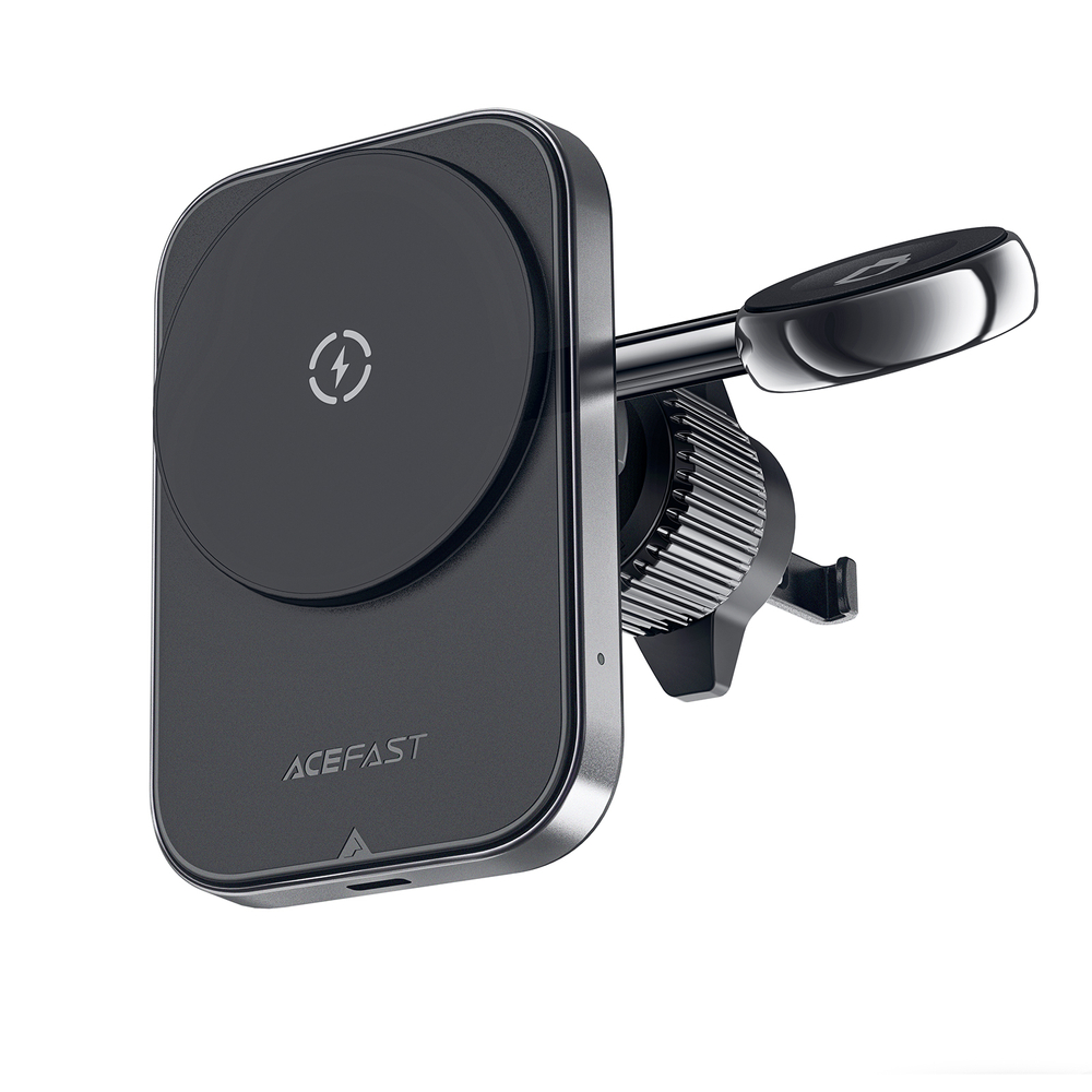 Acefast D18 car holder with MagSafe / Qi inductive charger + USB-A USB-C cable - black (2)