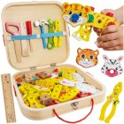 Kruzzel Wooden Tool Box Construction Toy for Kids 26581
