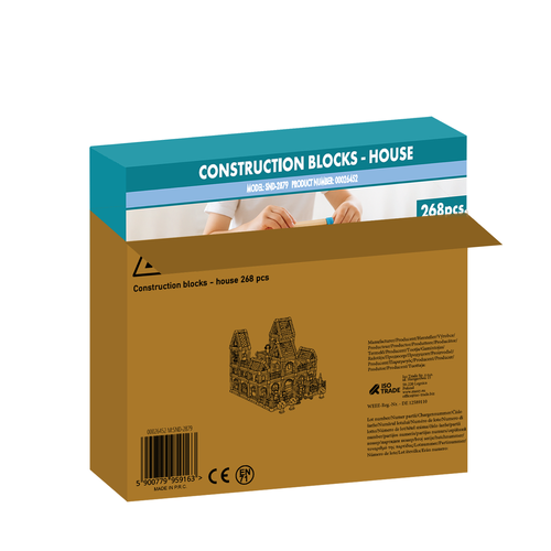 Wooden House Building Blocks Set 268 pcs Kruzzel 26452 (1)