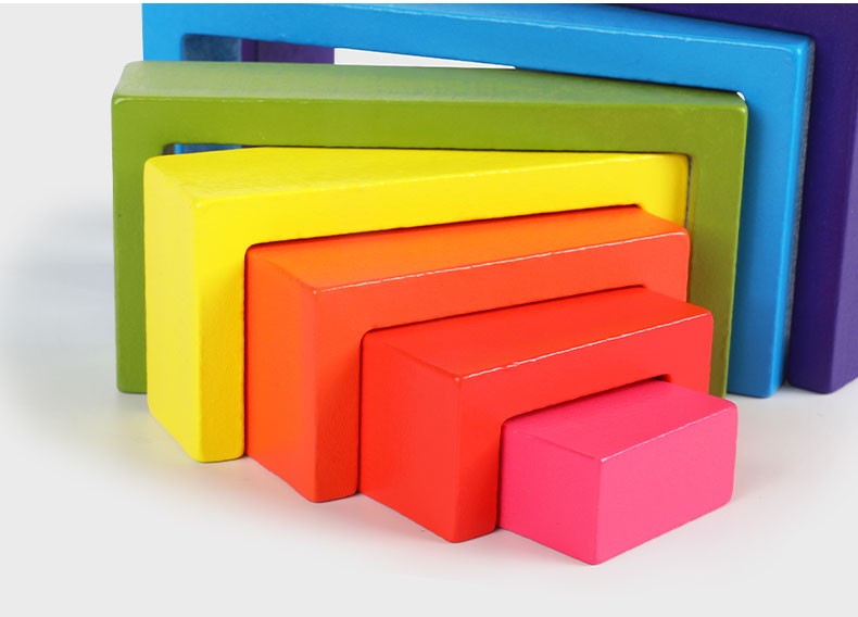 Wooden Blocks Logic Arcade Game Rainbow Large Set Jhtoy-280 (3)