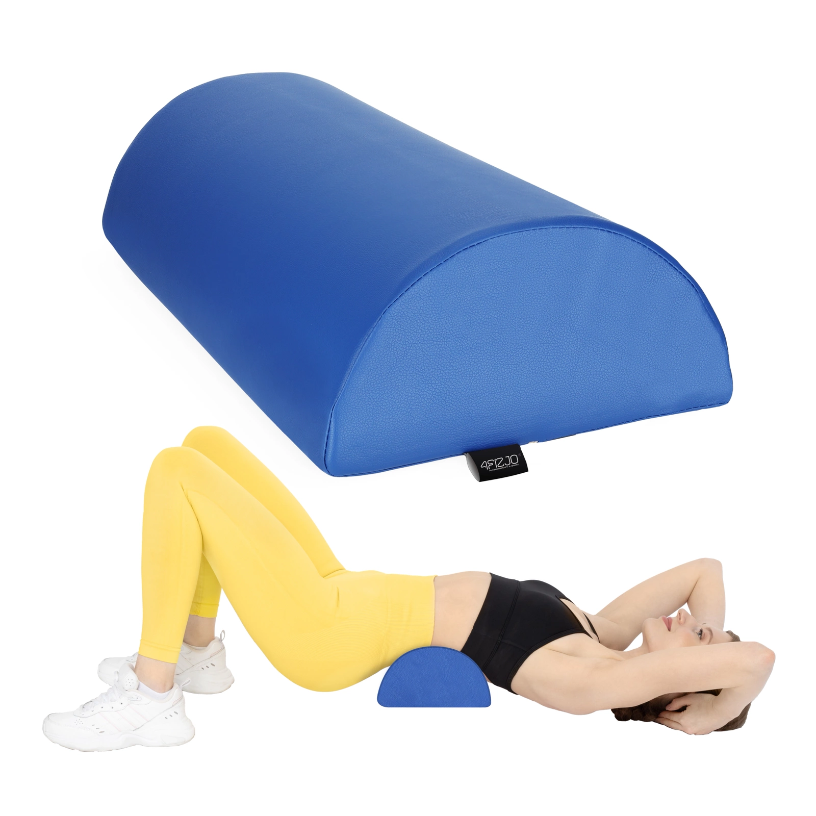 4FIZJO Rehabilitation Half-Round Bolster for Massage and Therapy, Blue