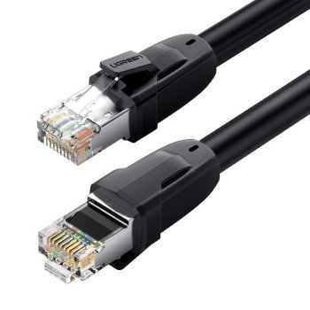 Ugreen Ethernet Patchcord Cable RJ45 Cat 8 T568B 2m, Black | Interneta Cabelis Vads