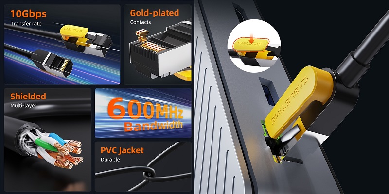 Cat7 S/STP Tīkla Kabelis 0.5m Melns (0)