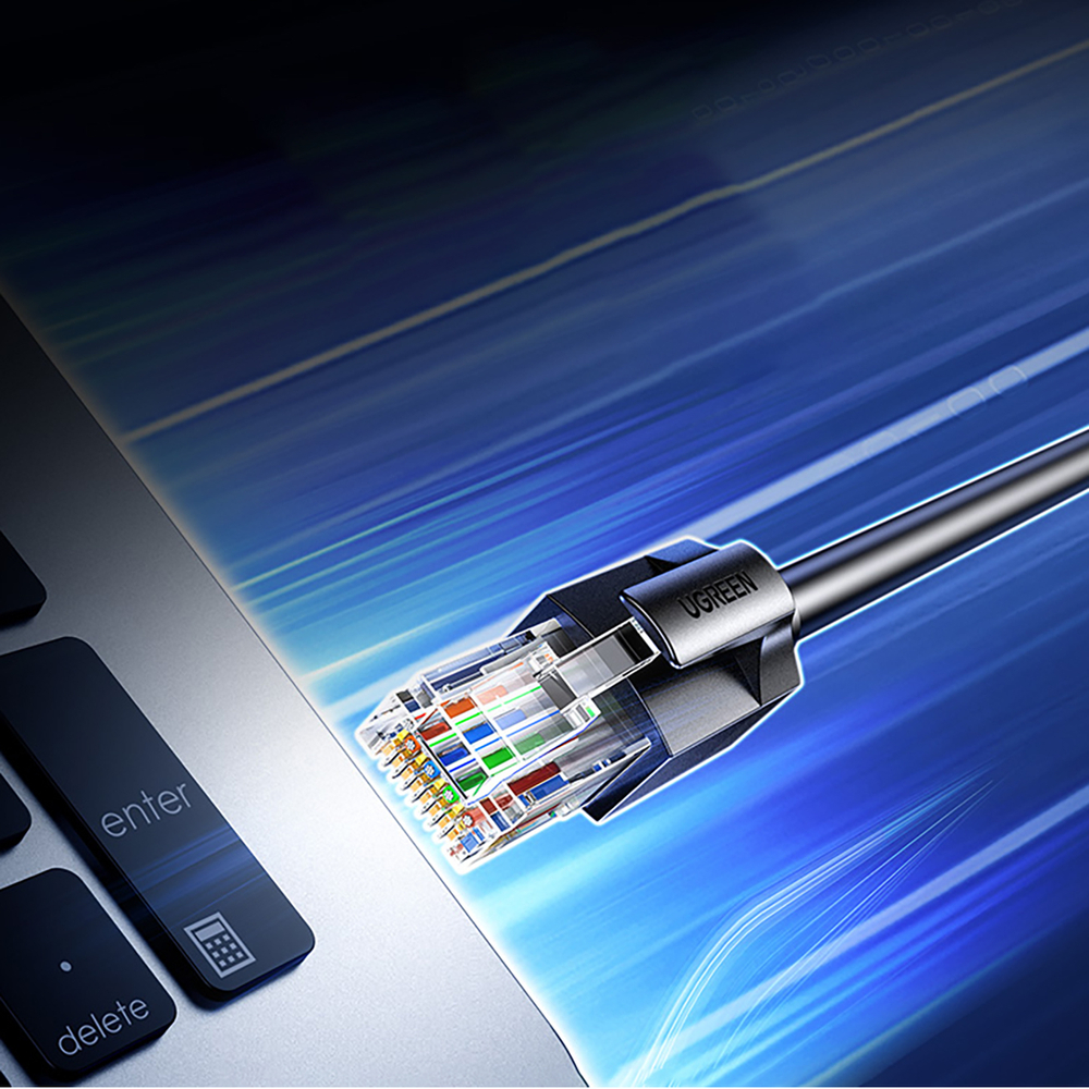 Ugreen Cat6A UTP Ethernet kabelis 1,5 m – melns (0)