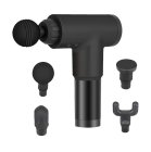 Masāžas Ierīce Pistole Muskuļu Masažieris ar 4 Uzgaļiem, Bezvadu Masieris, Melns | Muscle Massager Gun Pistol Device