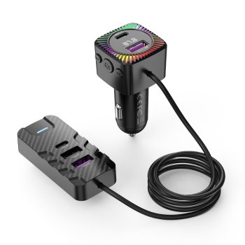 Bluetooth FM modulators XO BCC13 auto lādētājs 6.2A MP3, melns