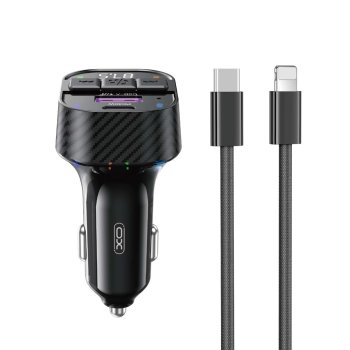 Bluetooth FM raidītājs un auto lādētājs XO BCC17 30W ar kabeli, melns