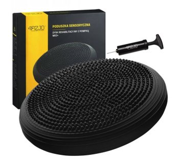 4Fizjo Piepūšams Masāžas Līdzsvara Balansa Jogas Spilvens Stabilitātes Disks Paliktnis - Melns, 33cm | Balance Disc Stability Wobble Cussion Pillow