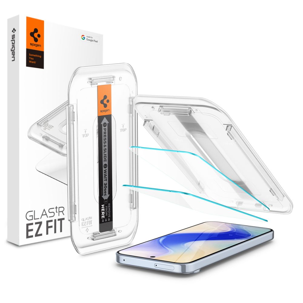 Spigen Glas.tR EZ Fit rūdīts stikls ar aplikatoru priekš Google Pixel 9 / Pro (2 gab.) | Tempered Glass with Applicator for pcs.)