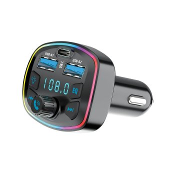 FM modulators Forever TR-360 ar Bluetooth un 20W USB-C ātro uzlādi, melns