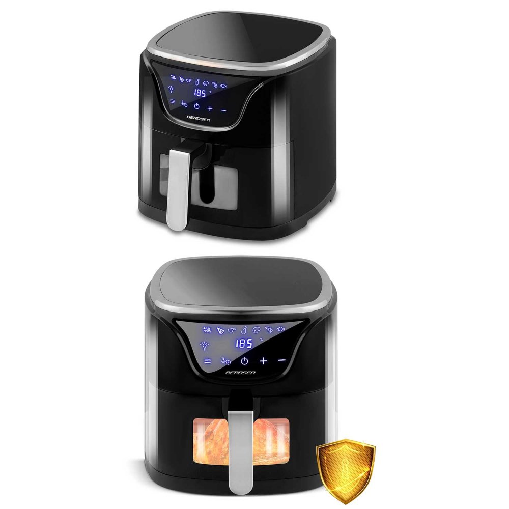Karstā gaisa friteris Berdsen BD-652, 5 L, 1500 W, melni-sudraba (2)