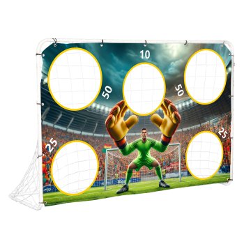 Futbola vārti ar treniņu mērķa matu 180x122 cm MultiGarden, balti