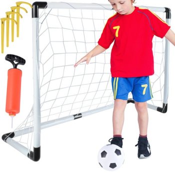 Bērnu futbola vārtu komplekts ar bumbu un pumpi 23459