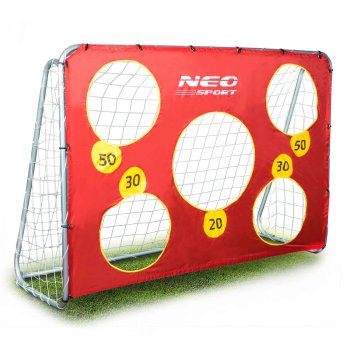 Neo-Sport Liela futbola vārti 215x153x76 cm + mērķēšanas paklājs
