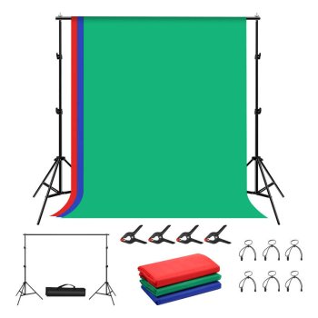 Puluz Photo studio background support 2x2m + Backdrops 3 pcs PKT5204
