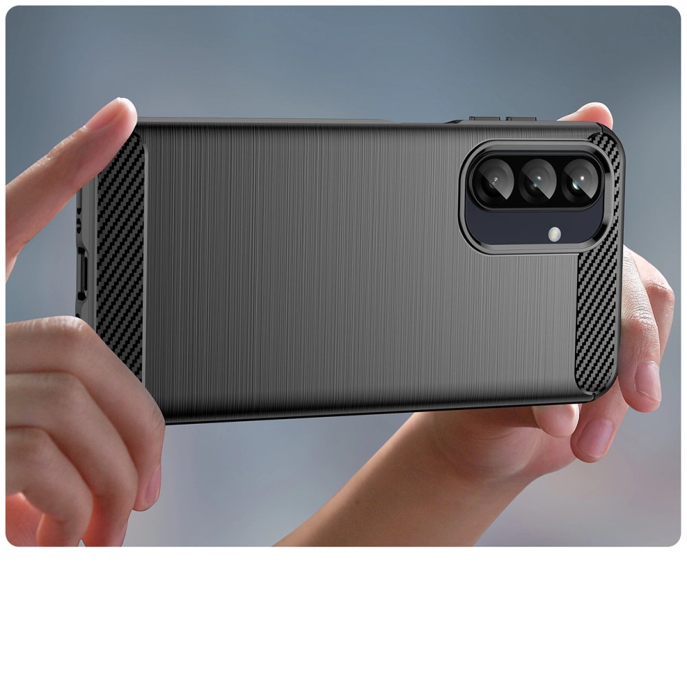 Samsung Galaxy A26 (SM-A266E/DS) Carbon Fiber TPU Protective Case Cover, Black | Telefona Vāciņš Maciņš Apvalks... (0)