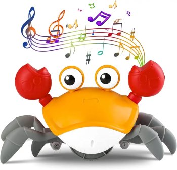 Interaktīva elektroniskā muzikālā rotaļlieta "Skrejošs krabis", Dzeltens | Musical Toy "Running Crab"